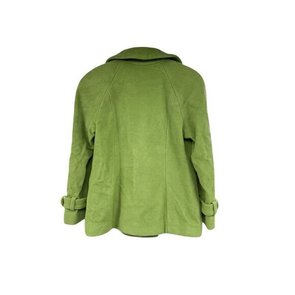 Vintage Talbots Pea Coat Womans Green 100% Wool Double Breast 4 Petite - Picture 4 of 6